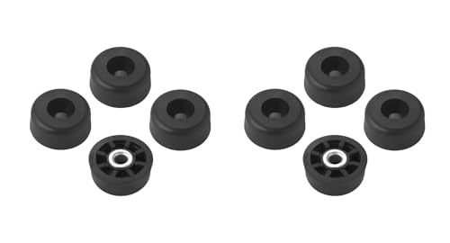 4 Super Soft Round Rubber Feet w/Metal Insert - 1” Wide x .437” Tall - Non-Marking - Perfect for Furniture, Tables, Chairs, Desks, Beds, Cabinets, Benches, Sofas - Made in USA - size: 8 Pack