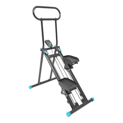 Stair Stepper Vertical Climber Machine with LCD Screen Compact Folding Cardio Exercise Climber Stair Climber for Living Rooms, Home Gyms, Apartments Foldable Design 300 lbs Capacity - color: Black