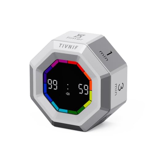 Visual Timer for Kids Kitchen Timer Pomodoro Magnetic Visual Countdown - color: Silvery