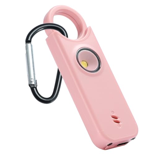 TIPSEAN Personal Safety Alarm - 135dB Ultra Loud Siren with LED Strobe Light, USB-C Rechargeable, Compact Keychain Alarm for Women/Men, Emergency Flashlight & Vibration Alert(Pink) - color: Pink