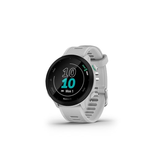 Garmin Forerunner 55, GPS Running Watch with Daily Suggested Workouts, Up to 2 Weeks of Battery Life, White - color: White