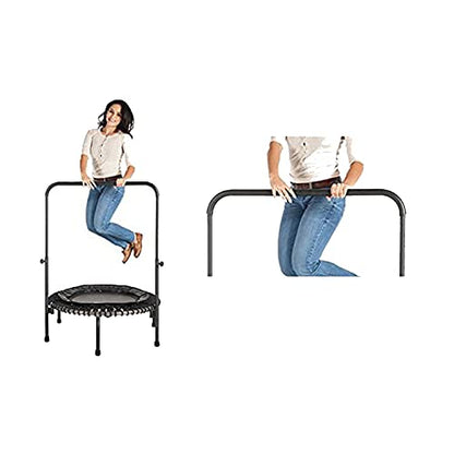 JumpSport 220 in Home Cardio Fitness Rebounder - Mini Trampoline with Handle Bar Accessory, Premium Bungees and Workout DVD