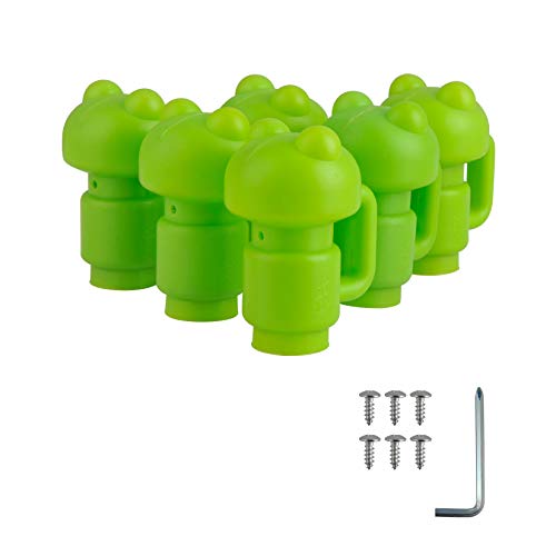 1.26" Diameter Trampoline Enclosure Pole Cap for Net Hook, 6 Pieces, Green, Only Fit in 32mm(1.26in) Diameter Trampoline Pole