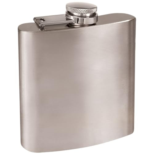 Clear Water Home Goods 6 oz Hip Flask w/Funnel, Stainless Steel - color: Stainless Steel Flask