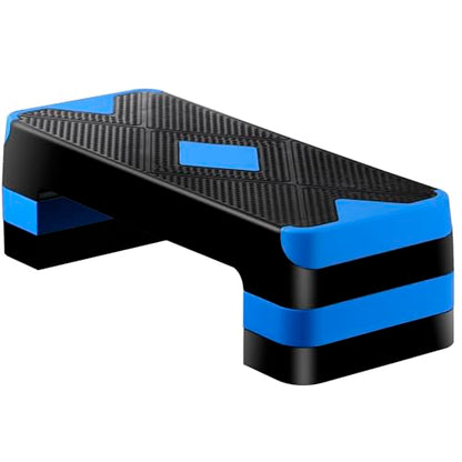 ZENY 26.5 inch Aerobic Step Platform with 4 Step Risers, 400 lbs Capacity - color: Blue