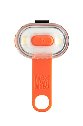 Max & Molly USB Rechargeable LED Dog Collar Light - Waterproof Safety Light for Night Walks, Hiking, Running, Biking - color: Orange