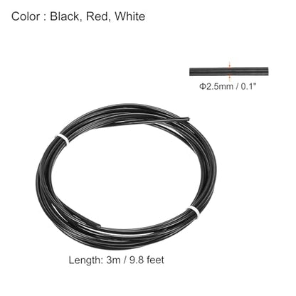 PATIKIL Speed Jump Rope Replacement Cable, Skipping Rope Steel Wire Replace for High Speed Jump Ropes - color: Black, Red, White