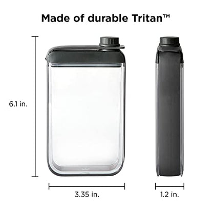 Rabbit Leak-Free Discreet Flask, Compact and Portable, Black Stainless Steel, 3.25" x 1.2" x 6" Dimensions, Perfect for Travel and Outdoor Use - size: 3.25" x 1.2" x 6"