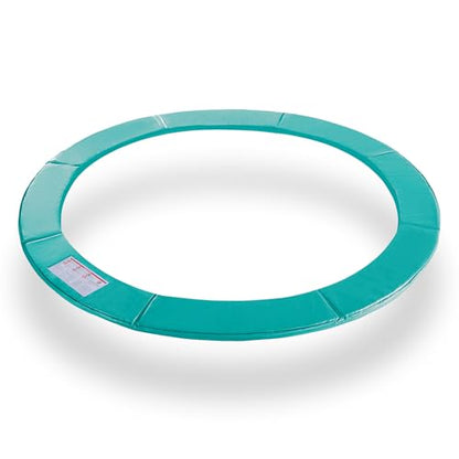 Exacme Trampoline Pad Replacement 16 15 14 13 12 10 8 Foot, Waterproof Safety Spring Cover Round Frame Pad, No Hole for Pole - color: Seafoam Green, size: Fit 15FT Frame Only, style: Without Opening Design