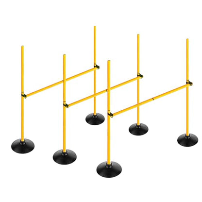 Adjustable Height Agility Hurdle Set Multi-Function Soccer Trainning Pole Set Coaching Sticks with Rubber Base - color: 3.3 FT, style: Pack of 3