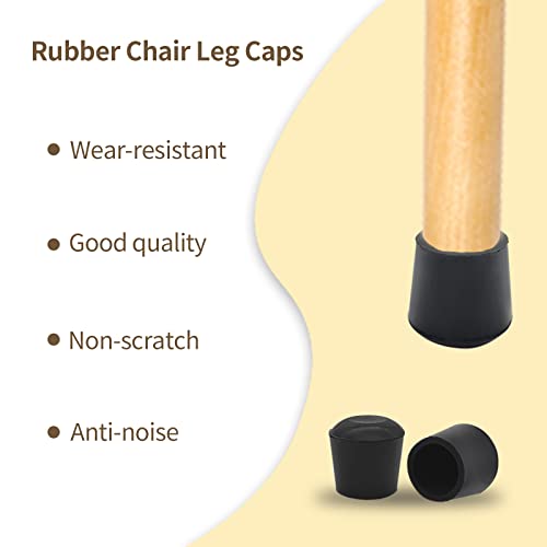Flyshop Furniture Chair Leg Caps Round Black 25mm 1" 4PCS - style: Inner Diameter-25mm