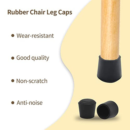 Flyshop Furniture Chair Leg Caps Round Black 25mm 1" 4PCS - style: Inner Diameter-25mm