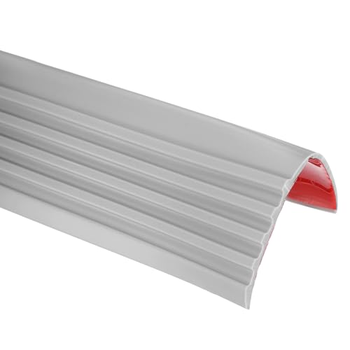 uxcell Stair Nosing, 6.5 ft (2 x 2 Inch) Vinyl Non-Slip Self-Adhesive Staircase Step Edge Protector Waterproof Stair Treads Trim for Outdoor Indoor Floors, Gray - color: Gray, size: 6.5 ft, 2x2 inch