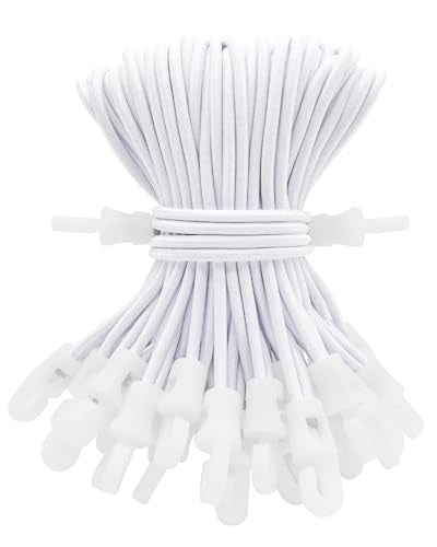 ABINLIN Small Bungee Cords with Hooks Heavy Duty 6 Inch 50 Pcs White - size: White 6 Inch 50Pcs, style: Bungee Hooks