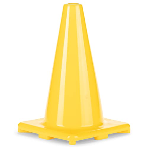 Champion Sports High Visibility Flexible Vinyl Cones for Sports Training, Agility Drills, Field & Gym Marking Sets - color: Yellow, style: 12 Inch Cone (Single)