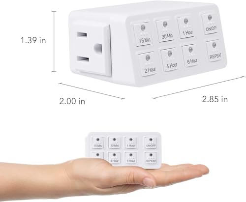 BN-LINK Indoor Countdown Timer with Repeat Function, 3-Prong Outlet Timer - style: 1 Pack