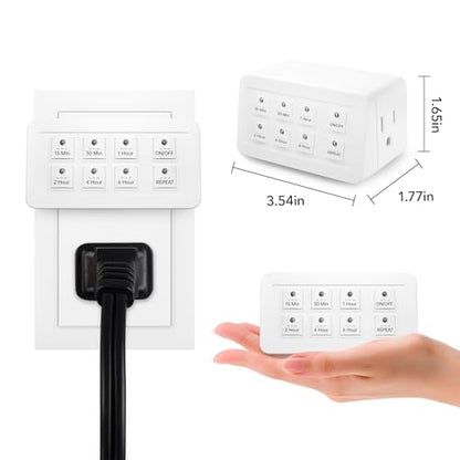 BN-LINK Indoor Countdown Timer with Repeat Function, 2-Outlets, 3-Prong - style: 2 Outlets Countdown Timer