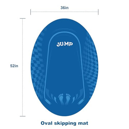 Jump Rope Mat Outdoor Indoor,Oval 52'' x 36'' Non-slip Fitness Exercise Mat - color: Navy