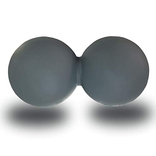 EliteShine Double Lacrosse Massage Ball for Myofascial Trigger Point Release & Deep Tissue Massagefor Physical Therapy, Muscle Relaxer, Acupoint Massage (Material: Silicon, Gray) - color: Gray, size: Material: Silicon