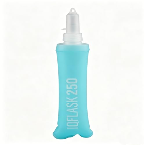 250ml TPU Soft Flask, Collapsible Water Bottle for Running Vest Hydration Pack, 1 Pack (Light Blue) - color: Light blue
