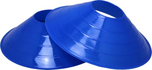 BlueDot Trading High Visibility Disc Cones for Sports, Agility Training, Soccer, Football, Field Cone Markers for Adults, Blue, Quantity 25-Pack