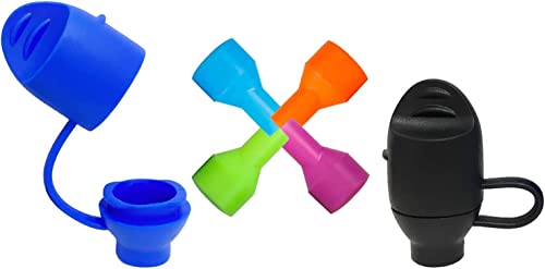 Bite Valve Replacement Mouthpieces for Camelbak and Most Brands Hydration Pack Bladder | BPA-Free | Bite Valve Kit - color: 2 Dust Cover + 4 Colors Mixed