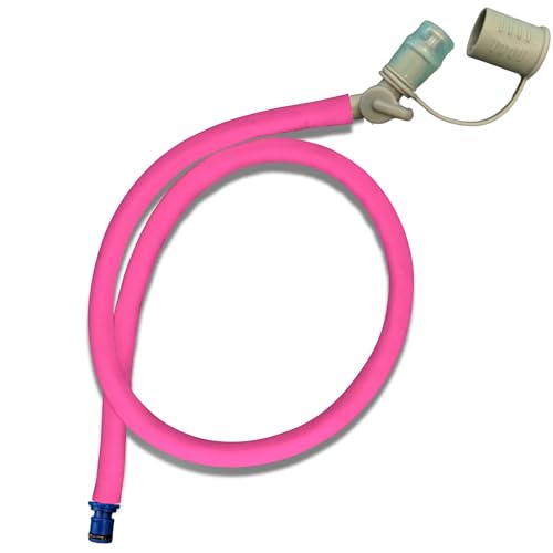 Hydration Bladder Tube Replacement - Universal Insulated Drink Hose fits CamelBak, Osprey, Source, USGI Tactical Packs - 36" Water Reservoir Hose with Bite Valve, Cover & Quick Release Connector - color: Hot Pink