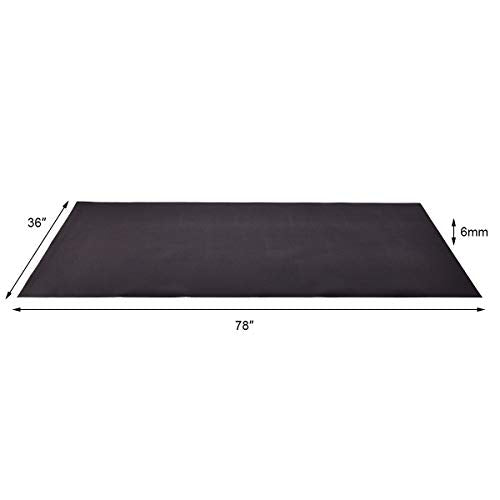 Goplus Thicken Treadmill Mat for Hardwood Floors High Density Waterproof PVC, Floor Protector Pad for Exercise Equipment for Home and Gym Use, Large Size - style: 6.5' x 3' x 0.25''