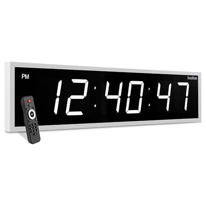 Ivation Oversized Digital Wall Clock with Large LED Display & Timer, 72" - color: White, size: 72" Inch