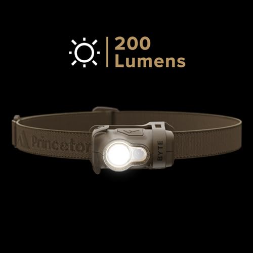 Princeton Tec Byte Multi-Mode 200 Lumen LED Tactical Headlamp, Tan - color: Tan
