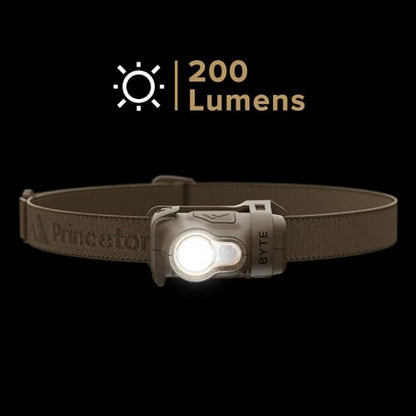 Princeton Tec Byte Multi-Mode 200 Lumen LED Tactical Headlamp, Tan - color: Tan