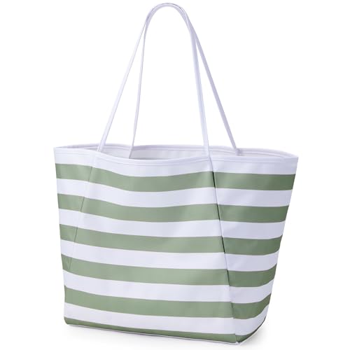 KALIDI Beach Tote Bag Women Large Waterproof Sandproof Shoulder Handbags - color: Beauty Green