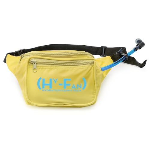 HY-FAN Hydration Fanny Pack with Bladder, 17oz BPA-Free, Hands-Free Design, Secure Pockets, Ideal for Athletic Outdoor Activities, Travel and More - Yellow - color: Yellow