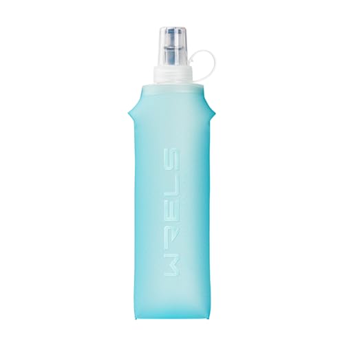 Soft Flasks Running Water Flask Folding Soft Water Bottles Small for Outdoor Sports Hiking Hydration Pack 5oz/8oz/17oz(SKY BLUE,17oz+Straw) - color: Green, style: 500ml/17oz with straw