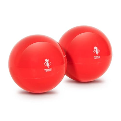 OPTP Franklin Method Mini Smooth Ball Set – Adjust Firmness, Red, 3" Pair