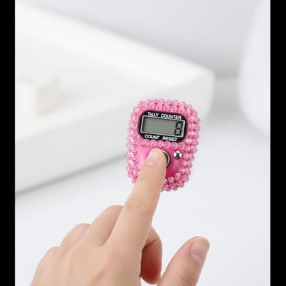 Pink Electronic Finger Tally Counter Clicker Counter,Convenient Portable Digital Display Tally Counter, Digital Tally Counter with LCD Display, Portable Hand Counter for Sports, Golf, Counting