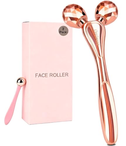 3D Face Roller & Eye Wand Massager Kit, Facial Massage Tool for Women Girls