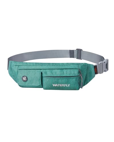 WATERFLY Small Fanny Pack for Women Men, Crossbody Travel Waist Bag - color: Dark Green
