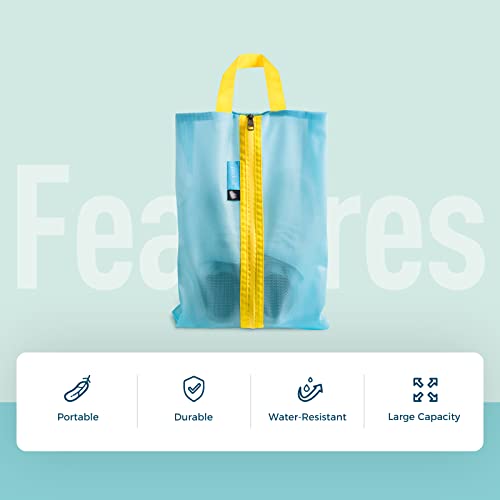 pack all Kids Shoe Bag for Travel, Water-Resistant Shoe Pouch for Sports - color: Blue