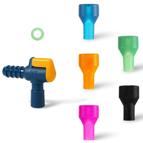 5Pcs Multi-Color Replacement Bite Valve Mouthpiece with Shutoff Valve & Tube O-Ring, Universal Hydration Bladder Mouthpiece Fit Most Water Backpack Hydration Pack Brands - color: Multicolored