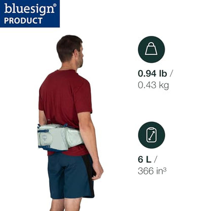 Osprey Talon 6L Men's Lumbar Hiking Waist Pack - Fanny Pack with Water Bottle Holders - color: Scoria Blue/Night Shift, style: 6l