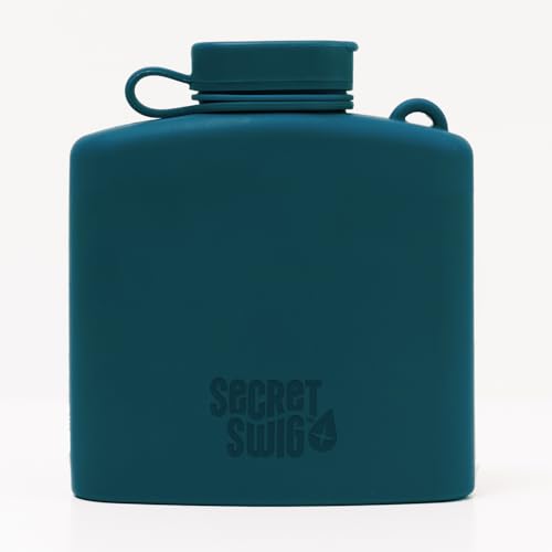 8 oz. silicone hip flask with air-vented funnel. Compact, money-saver for concerts, festivals, hiking, sports, parties, reunions, and more. Fits in pockets & bags. Great gift for dads and husbands - color: Midnight Pine
