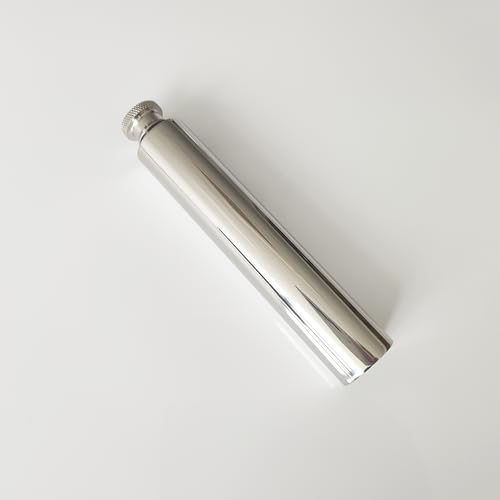 Stainless Steel 2oz Flat Bottom Tube Flask Mini Tube Drinkware Portable Cylindrical Hip Flask (Mirror Finish) - color: Mirror Finish