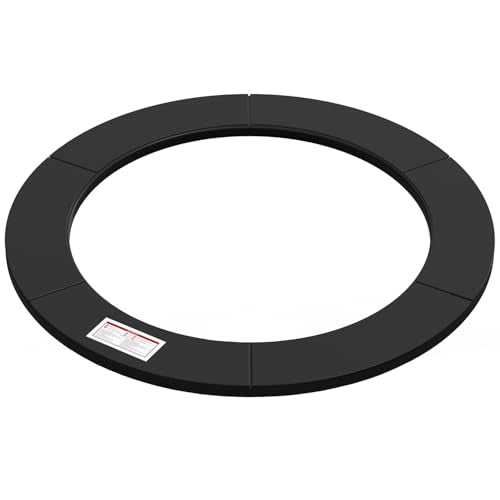 LANGXUN Universal Trampoline Repalcement Safety Pad, 8ft 10ft 12ft 14ft 15ft 16ft Waterproof Surround Spring Foam Cover for Round Frame - color: Black, size: 10ft