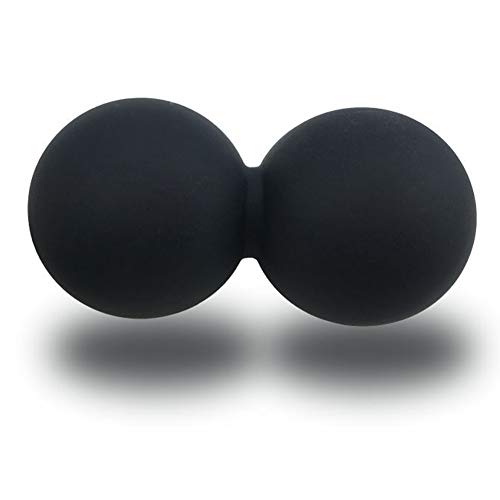 EliteShine Double Lacrosse Massage Ball for Myofascial Trigger Point Release & Deep Tissue Massagefor Physical Therapy, Muscle Relaxer, Acupoint Massage (Material: Silicon, Black) - color: Black, size: Material: Silicon