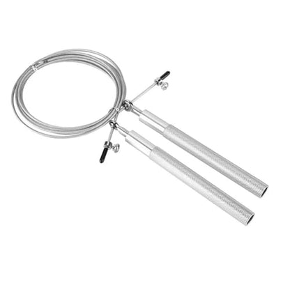 Aluminum Alloy Jump Rope with Ball Bearings – Skipping Rope for Speed Training, Non-Slip Grip and Adjustable PVC Cable - color: Silver