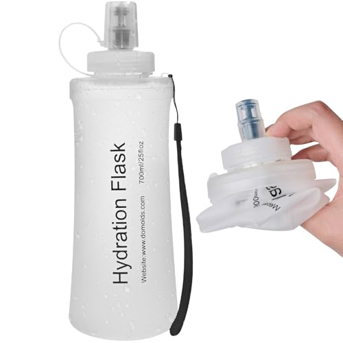 Soft Flask 700ML, TPU Collapsible Soft Water Bottle, Leakproof, Reusable, Bottle for Running, Hiking, Cycling Hydration Flask- White - color: 700ml White