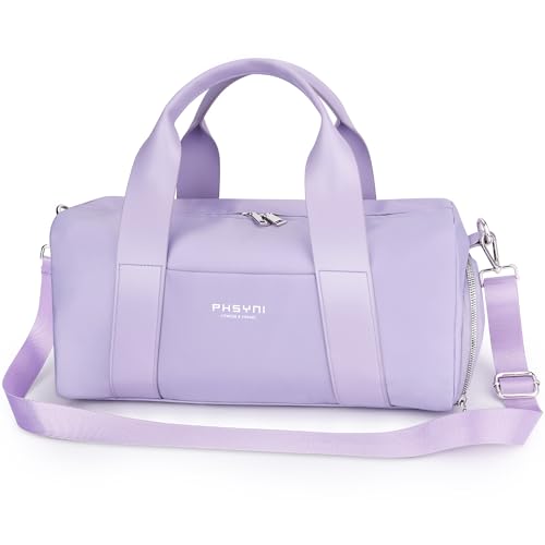16" Gym Bag for Women,with Shoes Compartment and Waterproof Pocket(Purple) - color: Purple, size: 16" Small Size