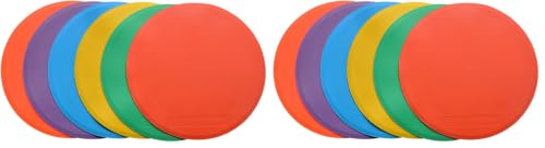 10 inch Spot Markers, Set of 6 Flat Field Cones (25 cm) - Non-Slip Floor Markers for Soccer, Basketball, Football, Speed & Agility Training, Gym Class & Coaching Drills - size: 10inch (25cm) (Pack of 2)