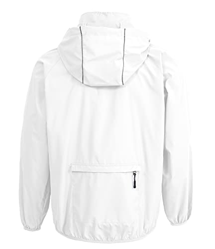 Men's Lightweight Waterproof Jacket Packable Windbreaker - color: White, size: Small